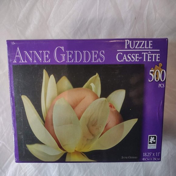 NWT Anne Geddes 500 Piece Jigsaw Puzzle Sleeping Petal Baby NEW - Picture 1 of 4